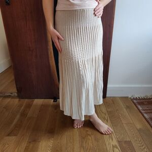 Cream Cozy Sweater Maxi Skirt